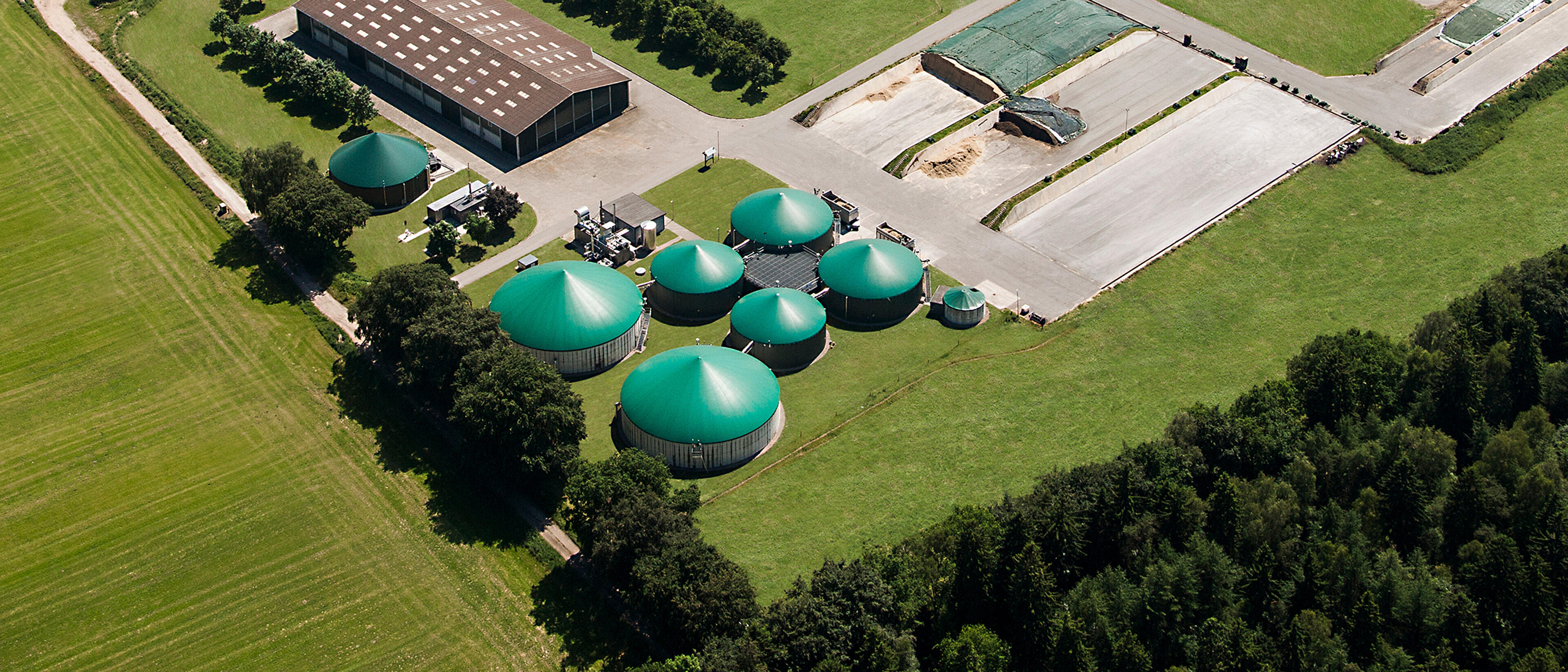 Biogasanlage auf Gut Hülsenberg von oben